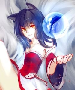 Ahri by スイヨウ水曜日 HD Wallpaper Background Fan Art Artwork League of Legends lol