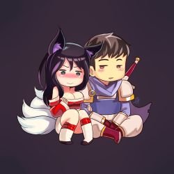 Chibi Ahri & Garen by Sieyarelow HD Wallpaper Background Fan Art Artwork League of Legends lol