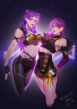 K/DA Evelynn & Kai'Sa by 孤高 子 HD Wallpaper Background Fan Art Artwork League of Legends lol