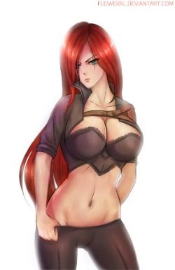 Katarina by Flowerxl HD Wallpaper Fan Art Artwork League of Legends lol (2)