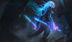 Death Sworn Katarina Splash Art HD 4k 6k Wallpaper Background Official Art Artwork League of Legends lol