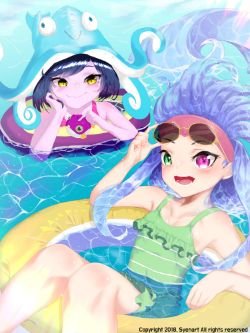 Pool Party Zoe & Lulu by Syenart HD Wallpaper Background Fan Art Artwork League of Legends lol