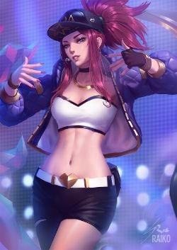 K/DA Akali by raikoart HD Wallpaper Background Fan Art Artwork League of Legends lol