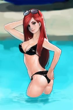 Pool Party Katarina by bling (2) HD Wallpaper Fan Art Artwork League of Legends lol