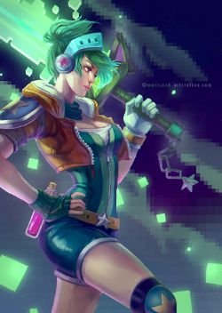 Arcade Riven by Marisa Oh HD Wallpaper Background Fan Art Artwork League of Legends lol