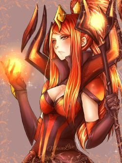 Elementalist Lux (Magma) by MaiuLive HD Wallpaper Background Fan Art Artwork League of Legends lol