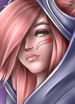 Xayah Portrait by Aresseth HD Wallpaper Fan Art Artwork League of Legends lol