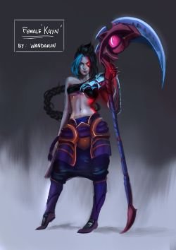 Female Kayn (genderbend) by WANDAKUN HD Wallpaper Background Fan Art Artwork League of Legends lol