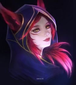 Xayah Portrait by Xhilia7 HD Wallpaper Background Fan Art Artwork League of Legends lol