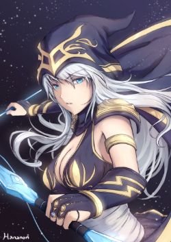 Ashe by Hananon HD Wallpaper Background Fan Art Artwork League of Legends lol