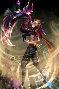Xayah & Rakan by JELLYEMILY HD Wallpaper Fan Art Artwork League of Legends lol (2)