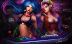 Arcade Sona & Miss Fortune by Kittrix HD Wallpaper Fan Art Artwork League of Legends lol
