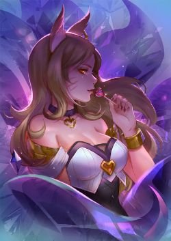 K/DA Ahri by sandara HD Wallpaper Background Fan Art Artwork League of Legends lol