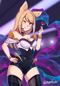 K/DA Ahri by Shyori-Nya HD Wallpaper Background Fan Art Artwork League of Legends lol