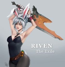 Battle Bunny Riven by BananasPlE 4k HD Wallpaper Background Fan Art Artwork League of Legends lol
