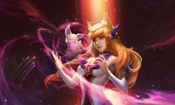 Star Guardian Ahri by baoxiaobao HD Wallpaper Background Fan Art Artwork League of Legends lol