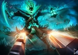 Lucian Vs Thresh by Gevurah-Studios HD Wallpaper Fan Art Artwork League of Legends lol