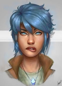 Dawnbringer Riven Portrait by joaquin-ans HD Wallpaper Background Fan Art Artwork League of Legends lol