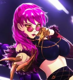 K/DA Evelynn by Esther-Shen HD Wallpaper Background Fan Art Artwork League of Legends lol