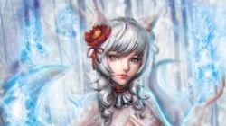 Snow Fox Ahri (Skin Concept) by Sangrde (2) League of Legends Artwork HD Wallpaper lolFan Art Artwork