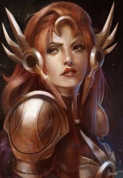 Leona Portrait by Skyzocat HD Wallpaper Fan Art Artwork League of Legends lol