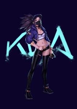 K/DA Akali by 愤怒的小鸟游 HD Wallpaper Background Fan Art Artwork League of Legends lol