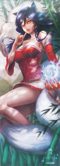 Ahri by bibico League of Legends Artwork HD Wallpaper lolFan Art Artwork