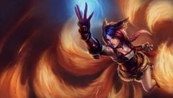 Foxfire Ahri Splash Art 4k HD Wallpaper Official Artwork League of Legends lol