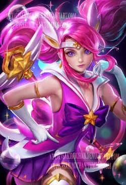 Star Guardian Lux by sakimichan HD Wallpaper Fan Art Artwork League of Legends lol