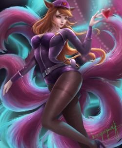 Popstar Ahri by hongagany HD Wallpaper Background Fan Art Artwork League of Legends lol