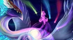 The First Star (Aurelion Sol & Star Guardian Ahri) by gadzooks97 HD Wallpaper Background Fan Art Artwork League of Legends lol