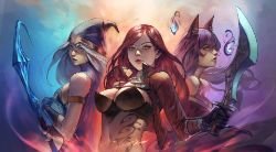 Katarina, Ashe & Ahri by sinceillust HD Wallpaper Fan Art Artwork League of Legends lol