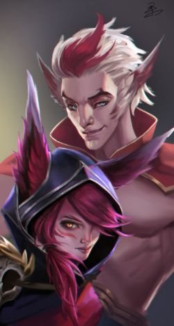 Xayah & Rakan by 水果max_wb HD Wallpaper Fan Art Artwork League of Legends lol