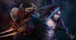 Kayn & Zed by WolviDesign HD 4k Wallpaper Background Fan Art Artwork League of Legends lol