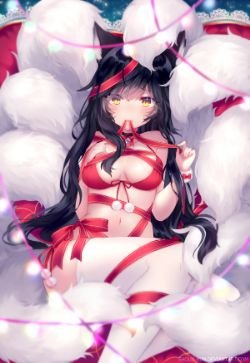 Christmas Ahri by shouu-kun HD Wallpaper Background Fan Art Artwork League of Legends lol