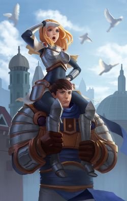 Garen & Lux by rumbee HD Wallpaper Background Fan Art Artwork League of Legends lol