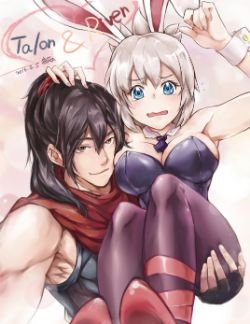Dragonblade Talon & Battle Bunny Riven by lancer0519 HD Wallpaper Fan Art Artwork League of Legends lol