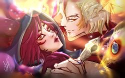 Xayah & Rakan by elyrosas HD Wallpaper Fan Art Artwork League of Legends lol