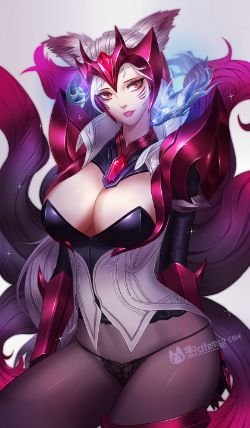 Sexy Challenger Ahri by citemer League of Legends Fan Art Artwork Wallpaper lol