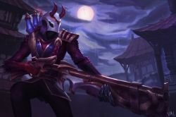 Blood Moon Jhin by UKIori HD Wallpaper Fan Art Artwork League of Legends lol