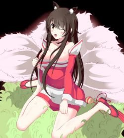 Ahri by クロ六拾八 League of Legends Fan Art Artwork Wallpaper lol