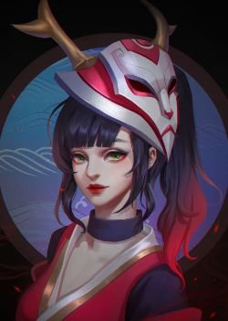 Blood Moon Akali by diand HD Wallpaper Background Fan Art Artwork League of Legends lol