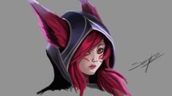 Xayah Portrait by sanjohn117 HD Wallpaper Fan Art Artwork League of Legends lol