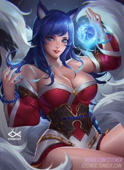Ahri by citemer League of Legends Fan Art Artwork Wallpaper lol