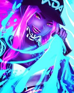 K/DA Akali by iza-chan HD Wallpaper Background Fan Art Artwork League of Legends lol