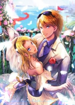 Wedding Lux & Ezreal by bibico (2) HD Wallpaper Fan Art Artwork League of Legends lol