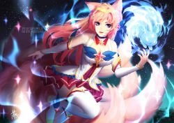 Star Guardian Ahri by Saphirya HD Wallpaper Background Fan Art Artwork League of Legends lol
