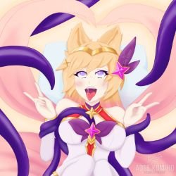 Star Guardian Ahri by AdreQroz HD Wallpaper Background Fan Art Artwork League of Legends lol