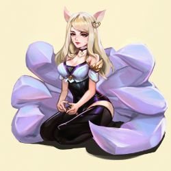 K/DA Ahri by 克莉丝缇娜 HD 4k 6k Wallpaper Background Fan Art Artwork League of Legends lol