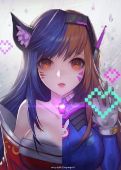 Ahri & D.Va by Hayanpool HD Wallpaper Fan Art Artwork League of Legends lol